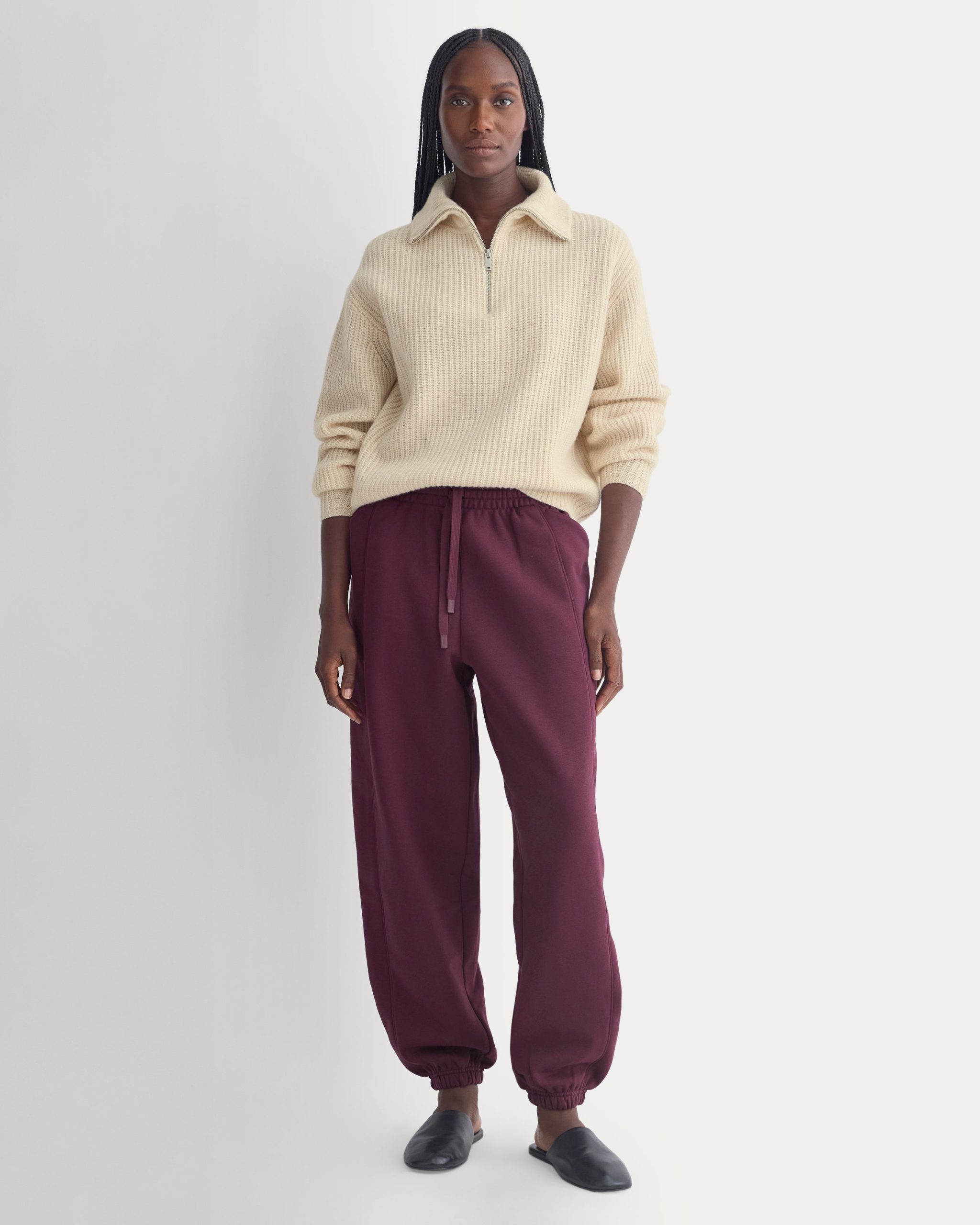 Luxe Fleece Baggy Jogger | Deep Plum