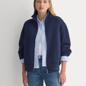 Luxe Fleece Full-Zip Turtleneck |  Navy