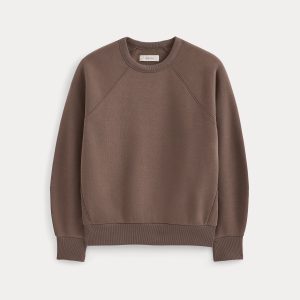 Luxe Fleece Raglan Crewneck | Deep Taupe
