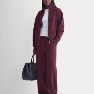 Luxe Fleece Wide-Leg Sweatpant | Deep Plum