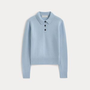 Shrunken Polo in Luxe Merino | Cashmere Blue