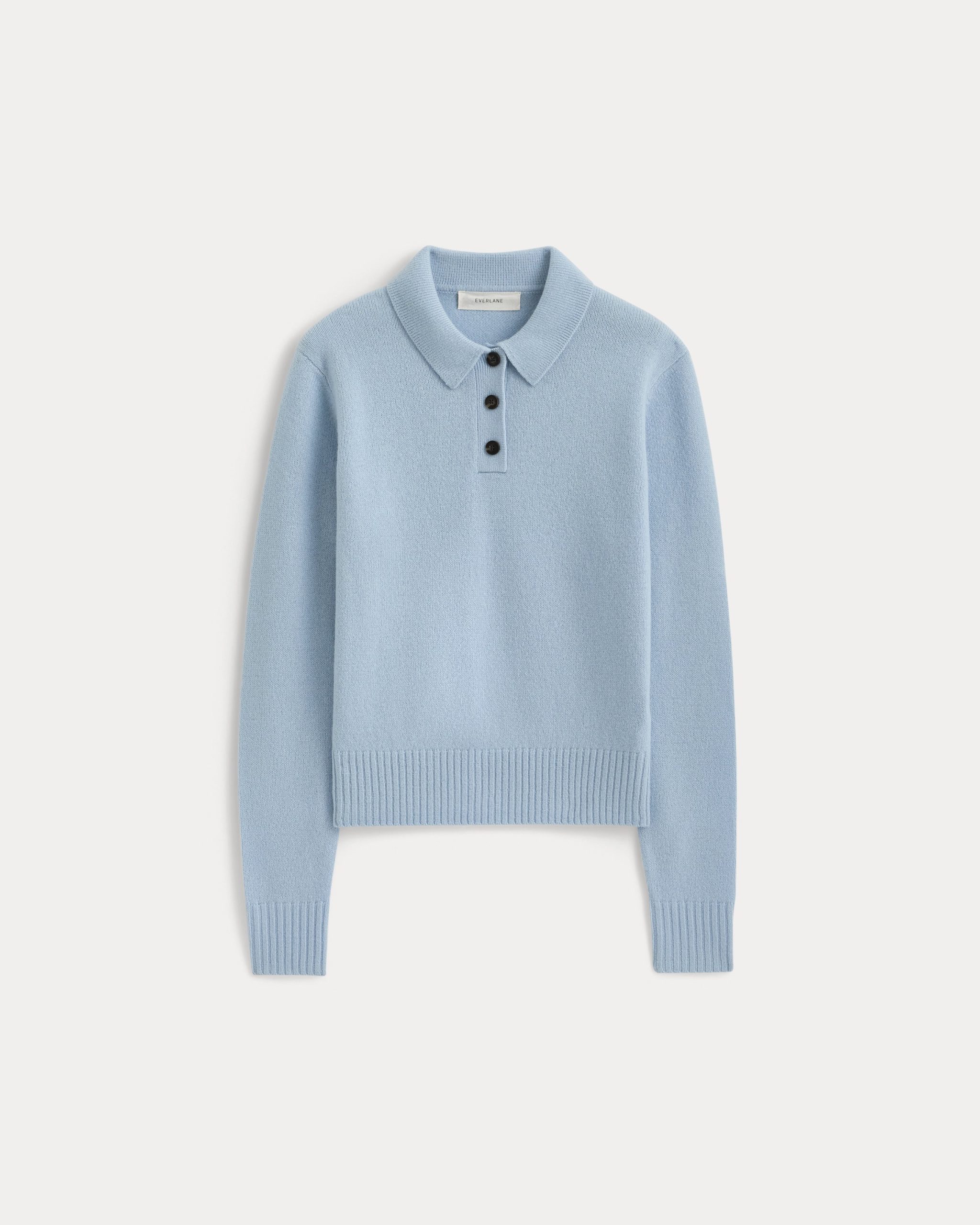 Shrunken Polo in Luxe Merino | Cashmere Blue